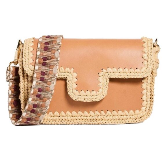 Caterina Bertini Raffia & Leather Bag - Picture 1 of 7
